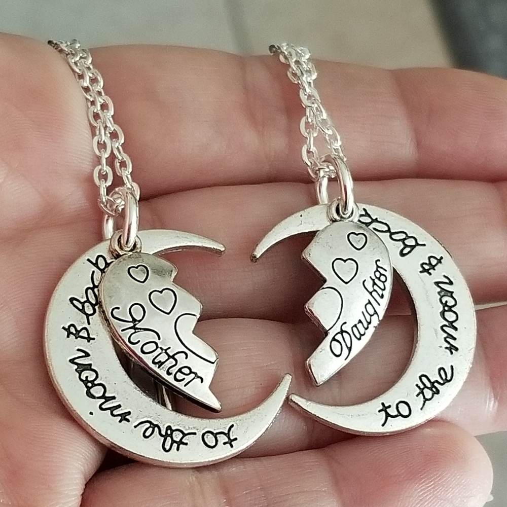 Mom Daughter Necklace Set Mom Gift Daughter Gift - Picture 4 of 6